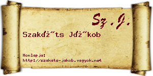 Szakáts Jákob névjegykártya